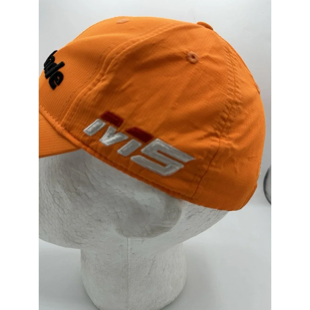 TaylorMade R15 Hat Mens Orange Golf Cap Adjustable Strapback Logo Pin